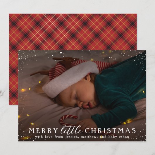 リッメリートルクリスマス |かわいいベビーの休日の写真 招待状 (正面/裏面)