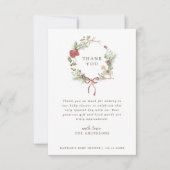 リッメリートルベビーシャワーレッドボウリース サンキューカード (正面)