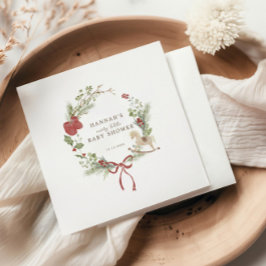 リッメリートルベビーシャワーレッドボウリース スタンダードカクテルナプキン