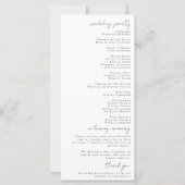 リッメリートル結婚式 プログラム (裏面)