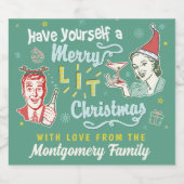 リッメリートレトロミッドセンチュリーモダンおもしろい スパークリングワインラベル (シングルラベル)