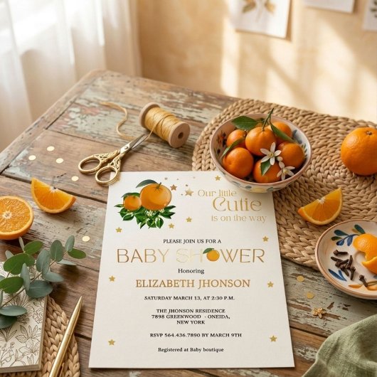 リッモダントルかわいこちゃんニュートラルベイビーシャワー 招待状