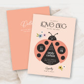 リッモダンドレディーラブバグBohoピンク赤ちゃんシャワー 招待状