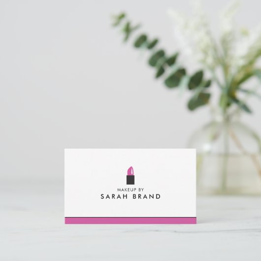 リッモダンプスティックのロゴを使用したメイクアップアーティスト 名刺 (スタンド正面)