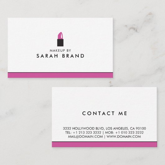 リッモダンプスティックのロゴを使用したメイクアップアーティスト 名刺 (正面/裏面)