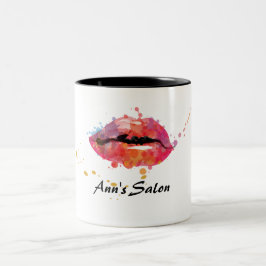 リッモダンプス化粧カラフル美しいヘアサロン ツートーンマグカップ