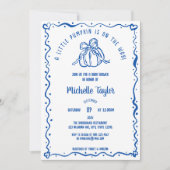 リッユニークトルカボチャフランスのブルーベビーシャワー 招待状 (正面)