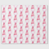 リッ名門私立校風のクピンクボウ赤ちゃんシャワー女の子ウサギ ラッピングペーパー (フラット)