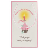 リッ恋しく思ク・カップケーキガールの1歳の誕生日パーティー スモールペーパーバッグ (裏面)