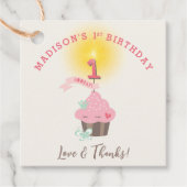 リッ恋しく思ク・カップケーキガールの1歳の誕生日パーティー フェイバータグ (正面)