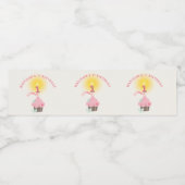 リッ恋しく思ク・カップケーキガールの1歳の誕生日パーティー ペットボトルラベル (シングルラベル)