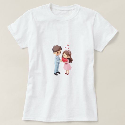 リッ恋しく思トル | ハッピーバレンタインデー | かわいいプレゼント Tシャツ (デザイン正面)