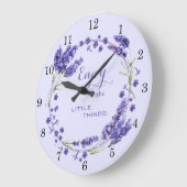 リッ楽しむトル薄紫フローラリース ラージ壁時計 (傾斜)