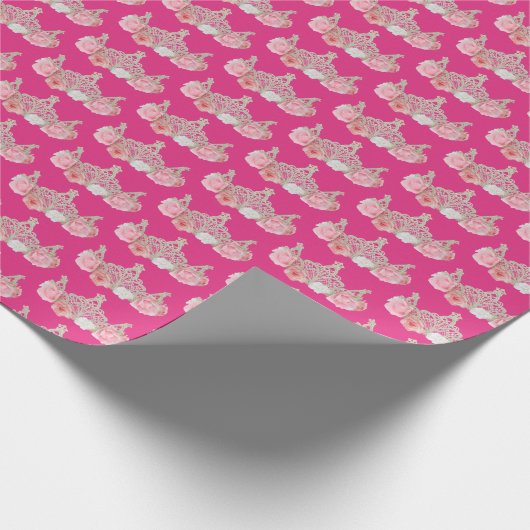 リッ王室のトプリンセスエレガントフローラティアラ ラッピングペーパー (角)