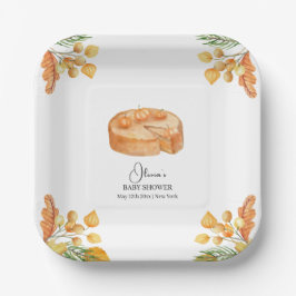 リッ素朴トかわいこちゃんカボチャのパイ秋ベビーシャワー ペーパープレート