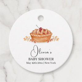 リッ素朴トかわいこちゃんパイさくらんぼ秋ベビーシャワー フェイバータグ