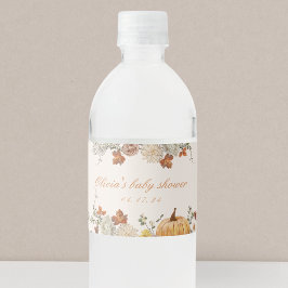 リッ素朴トルエレガントカボチャ秋ベビーシャワー ペットボトルラベル