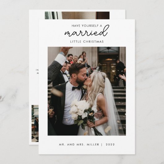 リッ結婚したトルクリスマスたった今結婚しました発表 シーズンカード (正面/裏面)