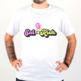 リッ食べチ90のダイヤモンドリングや輪ポップ・アートの おもしろい ユニセックス Tシャツ