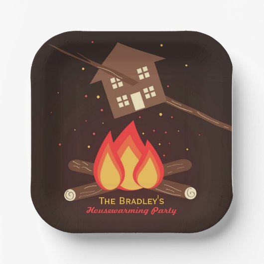 リテラおもしろいル引っ越し祝いパーティーパーティー ペーパープレート (正面)