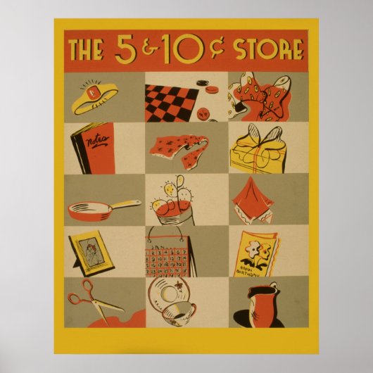 リテーカラフルル5とDimeストアWpaヴィンテージ ポスター (正面)
