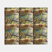 リテールアドベンチャーズ:ママコッカ行くショッピング フリースブランケット (正面(横))