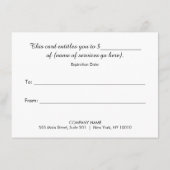 リテールクリスマスホリデーギフト証明書 (裏面)