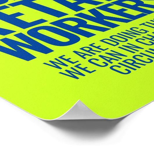 リテールワーカーのはっきりした文字ストアの落ち着きを尊重 ポスター (角)