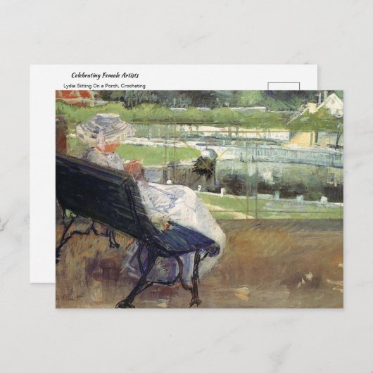 リディアはポーチに座ってクロージング、メアリーカッサット ポストカード (正面/裏面)