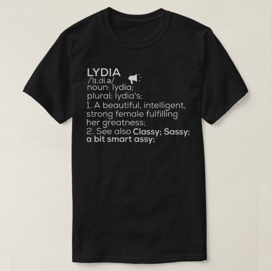 リディア名リディア定義リディア女性名Lydi Tシャツ (デザイン正面)