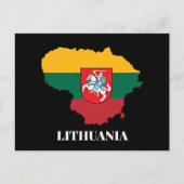 リトアニアのシルエットと国旗 ポストカード (正面)