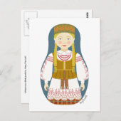 リトアニアのマトリヨスカハガキ ポストカード (正面/裏面)