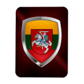 リトアニアのメタリックエンブレム マグネット (縦)