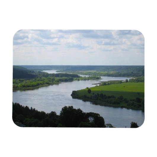 リトアニアのヴィルキジャにあるネムナス川 – - マグネット (横)