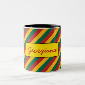 リトアニアの刺激を受けた旗色のストライプ ツートーンマグカップ (中央)