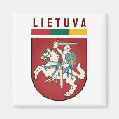 リトアニアの国旗とコート マグネット (正面)