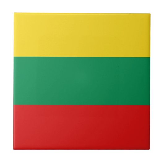 リトアニアの国旗 セラミックタイル (正面)