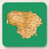 リトアニアの地図コースター コースター (正面)