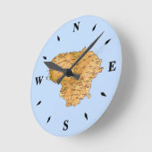 リトアニアの地図時計 ラウンド壁時計 (傾斜)