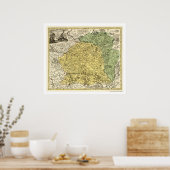 リトアニアの地図1750 ポスター (キッチン)