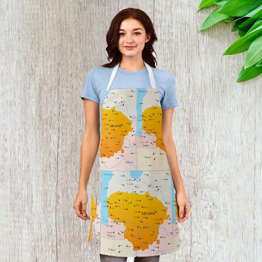 リトアニアの地図 エプロン