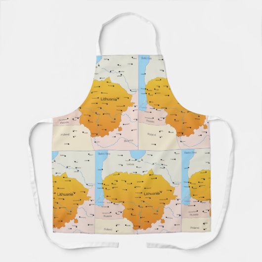リトアニアの地図 エプロン (正面)