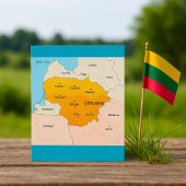 リトアニアの地図 カード