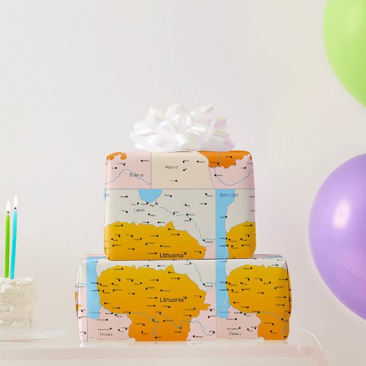 リトアニアの地図 ラッピングペーパー