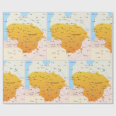 リトアニアの地図 ラッピングペーパー (フラット)