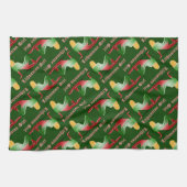 リトアニアの女の子のシルエットの旗 キッチンタオル (横)