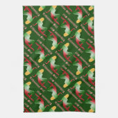 リトアニアの女の子のシルエットの旗 キッチンタオル (縦)