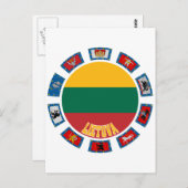 リトアニアの旗 ポストカード (正面/裏面)