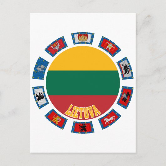 リトアニアの旗 ポストカード (正面)