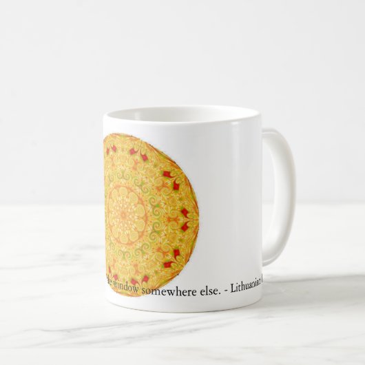 リトアニアの諺の機会の感動的な引用文 コーヒーマグカップ (正面右)